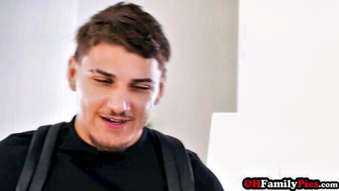 Handsome stepbro smirks in threesome with Madison Wilde and teen Stella Luxx