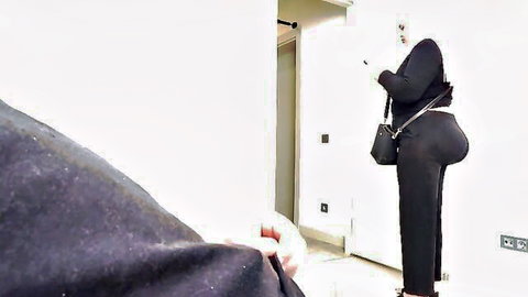 Curvy blonde in tight black pants showing off big ass in store