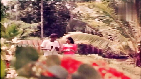Indian maid in red outfit tempts submissive man outdoors