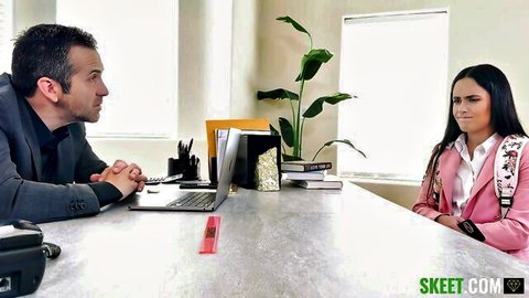 Olivia Luxe in pink suit office roleplay with boss - BratTamer
