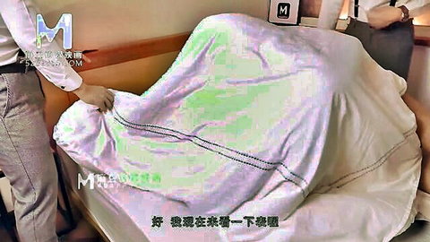 Liang Yun Fei in lewd wedding bed tease, man lifting sheet