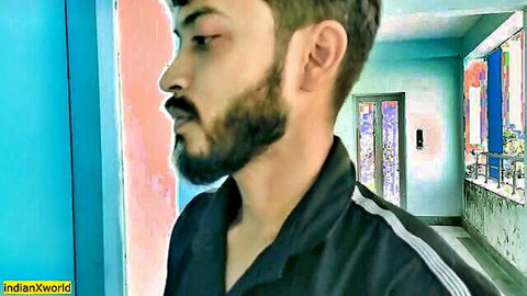 Indian bearded man in black shirt, side profile tease for hot Bhabhi one night stand