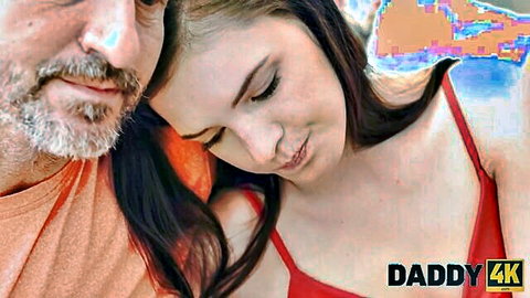 Anie Darling cuddles intimately with mature daddy in Daddy4K age gap scene
