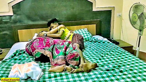 Indian Bengali boudi in saree embraced by teen stepbrother in taboo sex scene