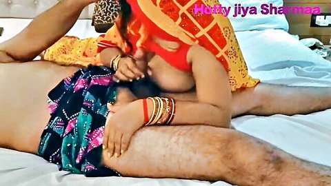 Hotty Jiya Sharma in yellow saree cowgirl sex with tit exposure