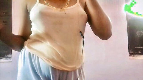 South Asian woman pulls down pants revealing big hairy ass cheeks teasingly
