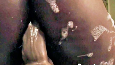 Chocolate Haze ebony big ass with cumshots and hand grip