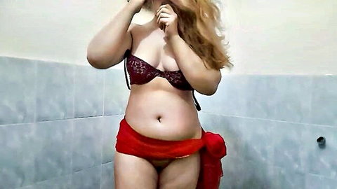 Amber Khan Pakistani curvy beauty sexy dance in lace bra and scarf