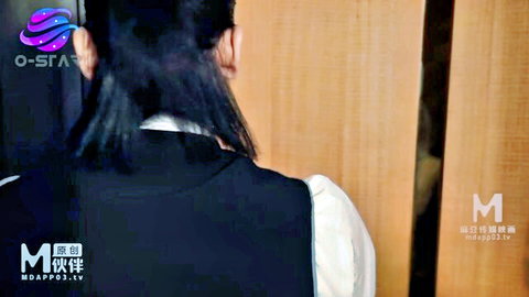 Korean woman in black vest and white blouse, back view, uncensored adult thumbnail