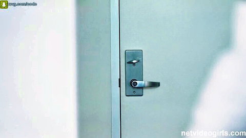 Lily Cruz at door in Netvideogirls amateur casting tease