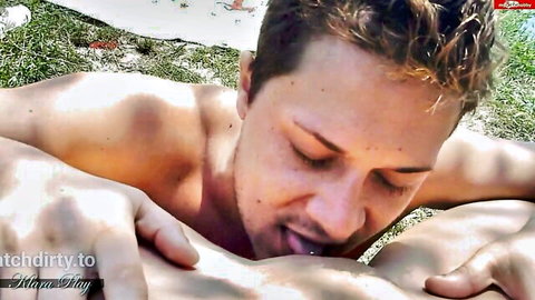 Klara-Play outdoor nipple sucking and topless sex on grass