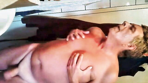 Michael Alexander nude older man masturbating solo in bathroom