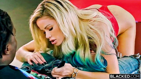 Jessa Rhodes teases BBC in red lingerie, blonde bombshell close-up