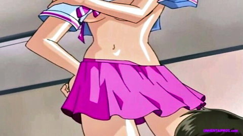 Anime schoolgirl bent over exposed in uncensored hentai orgy training