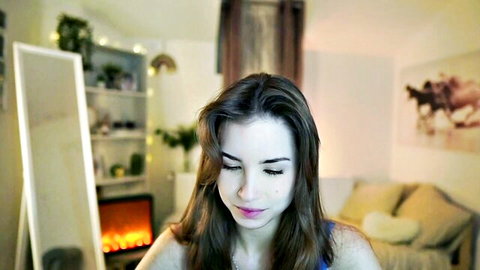 Shy_jane in cozy webcam tease, long brunette hair and soft smile