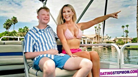 Bunny Madison in pink bikini on boat date with stepson MILF fun