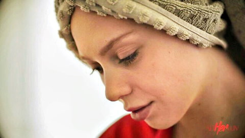 Braylin Bailey in towel turban, seductive profile after shower in Private Class