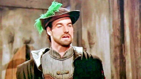 Medieval man in feathered hat from Hyapatia Lee's Ribald Tales of Canterbury porn parody
