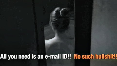 Japanese actress Mutou peeks nude from door in JAV father-in-law scene, seductive back view