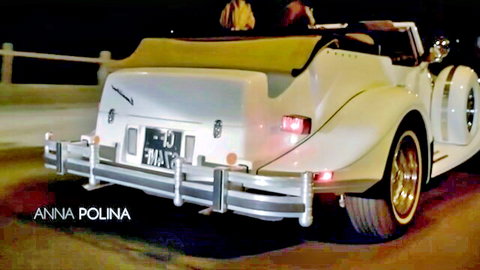 Anna Polina luxury white convertible car night scene swinger orgy