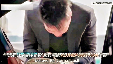 Distressed Asian stepfather in suit, Immoral Relationship taboo scene