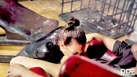 Ginebra Bellucci in latex anal sex at monastery BDSM scene