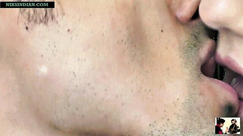 Tina Kay Indian cougar in close-up oral action with bearded stranger