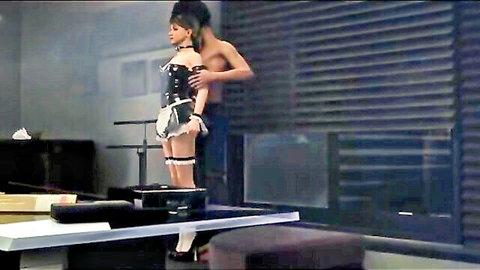 3D parody of sexy maid Kara from Detroit Become Human, man groping her from behind