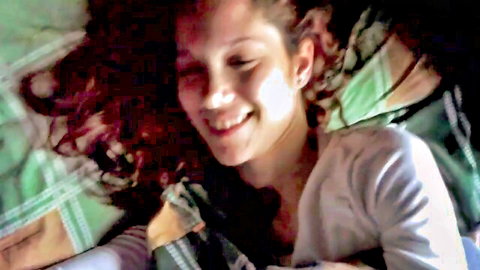 Marianacastro smiling in bed, amateur Latina redhead from Argentina