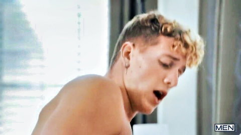 Felix Fox moaning in ecstasy as Pierce Paris fucks him in gay real estate scene