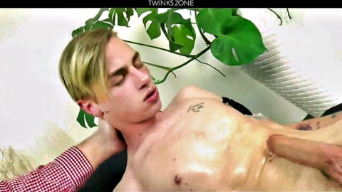 Blonde twink Jay Jay Sheen nude in casting, handjob and choking