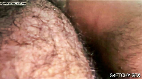 Close-up of hairy gay ass dripping cum after gangbang creampie