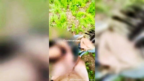 Blurry outdoor amateur cumshot on girlfriend's friend's big ass in park