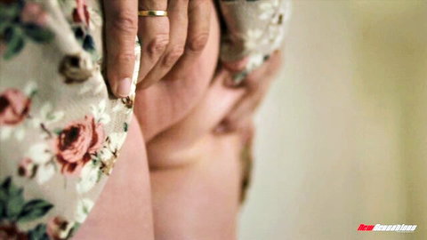 Hands spreading skinny fair girl's pale ass cheeks exposing tight pink pussy and anus