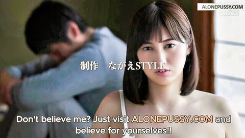 Japanese woman in white top facing father-in-law in tense JAV scene