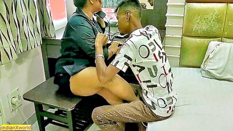 Indian nurse skirt up ass exposed bent over table fucked doggy by patient