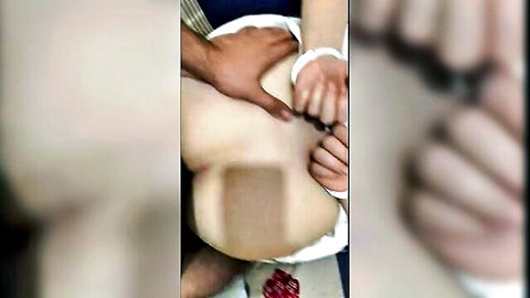 Man roughly spanks huge bare Turkish MILF ass leaving red handprint