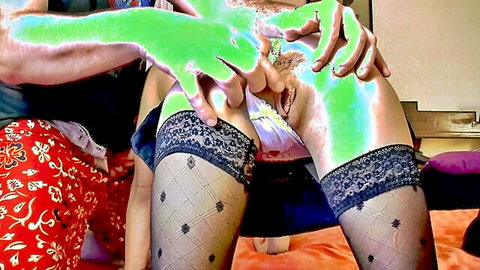 Eden Foster in lace stockings fingered by stepdad in taboo scene
