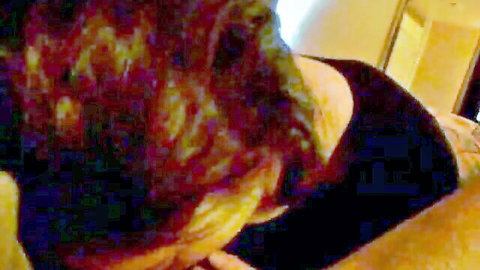 Brunette Latina babe gives sensual POV blowjob sucking cock with tits spilling out