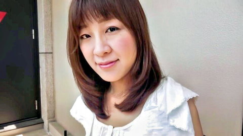 Minako 37yo Japanese beauty wife smiling in frilly white blouse