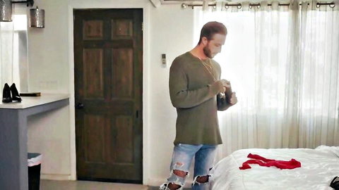 Abby Rose and Lucas Frost in MILF seduction scene with bottle tease