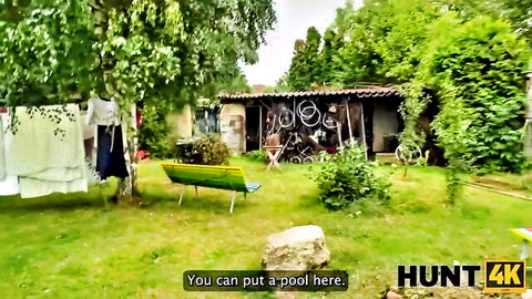 Lola Danger Hunt4K outdoor backyard scene with pool potential