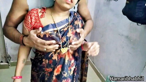 Abhi and Devi's Indian Desi bhabhi in saree groped passionately