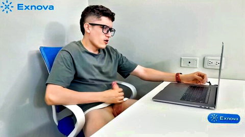 Pipe Boy exposing cock thumbs up in solo tease