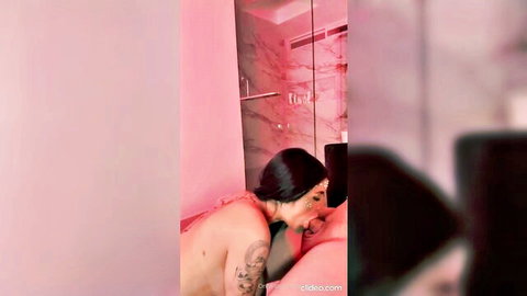 Pregnant Karely Ruiz giving steamy blowjob close-up