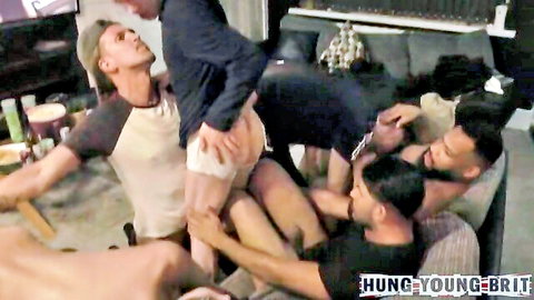 Jafarxxxx in Hung Young Brit wild group sex party, young athletic guys in action