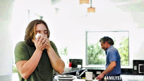 Sophia Sterling in teasing FamilyStrokes kitchen scene with stepdad