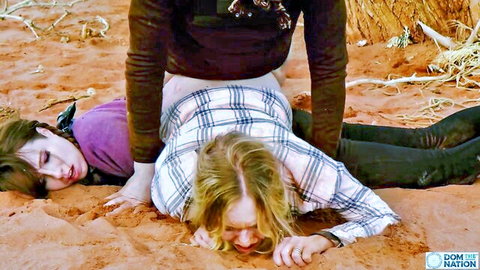 Rebel Rhyder dominated and prepped for dirty anal in desert by cougar assistant