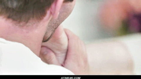 Nathan Bronson in intimate close-up with Scarlett Sage and Madison Morgan