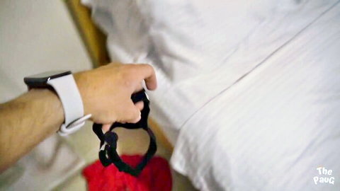 Big ass MILF stepmom held with restraints by stepson in bed